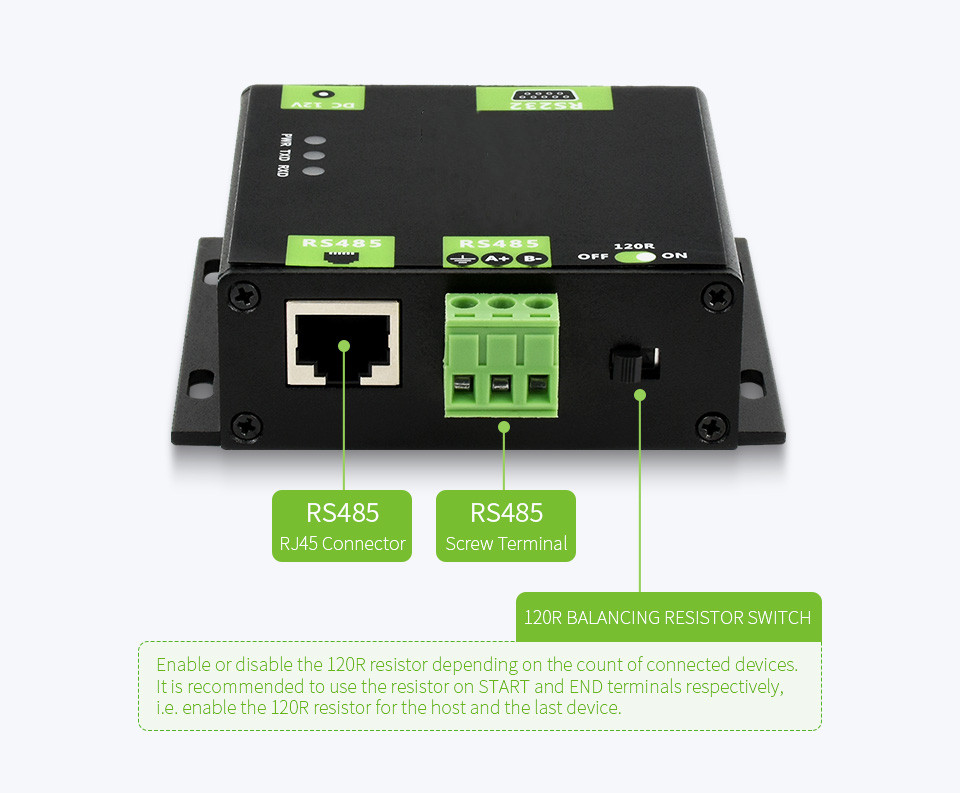 Conversor Industrial RS232/RS485 para Ethernet