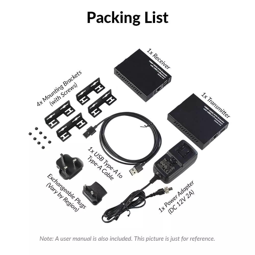 Extensor HDMI USB KVM com PoE sobre Cat 5e/6/6a 