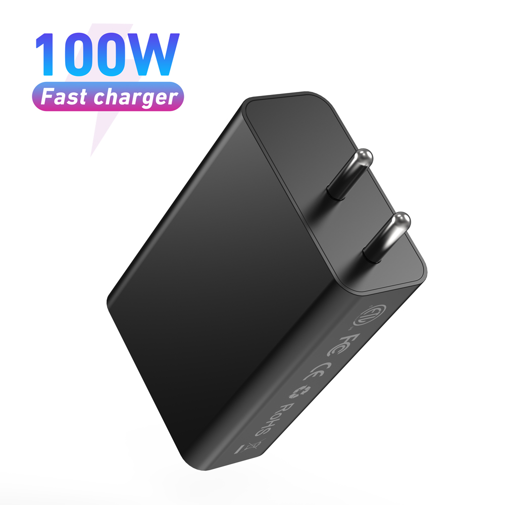 Adaptador de energia para carregador de parede compacto dobrável GaN carregador USB C 100W