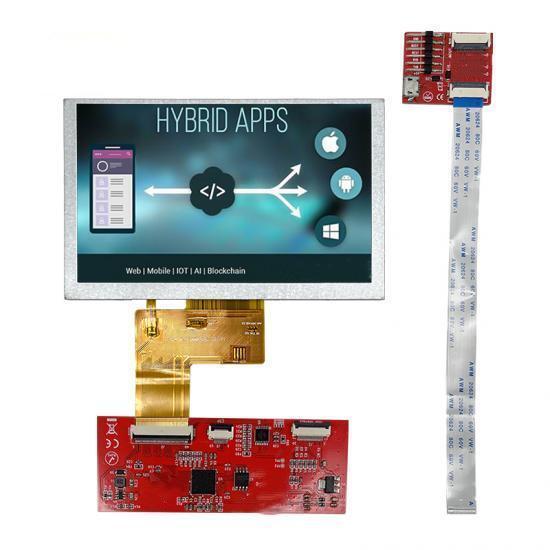 5' relação capacitiva da função 800x480 Hmi da relação do LCD UART módulo da exposição de Tft Lcd de 5 polegadas