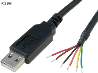 TTL-232R-3V3-WE/TTL-232R-5V-WE USB para cabo adaptador serial TTL com controlador incorporado, 3,3 V, 5 V, fio terminado