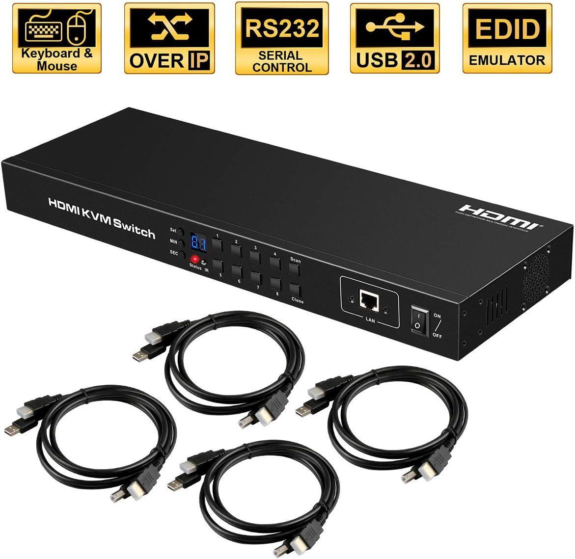 Switch KVM HDMI 8X1 personalizado de 8 portas