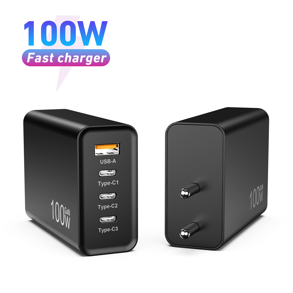 Adaptador de energia para carregador de parede compacto dobrável GaN carregador USB C 100W