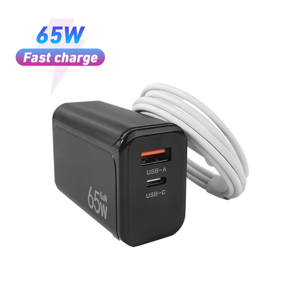  Carregador USB C de 65 W, bloco de carregador rápido Nexode 3 portas GaN, carregador dobrável compacto